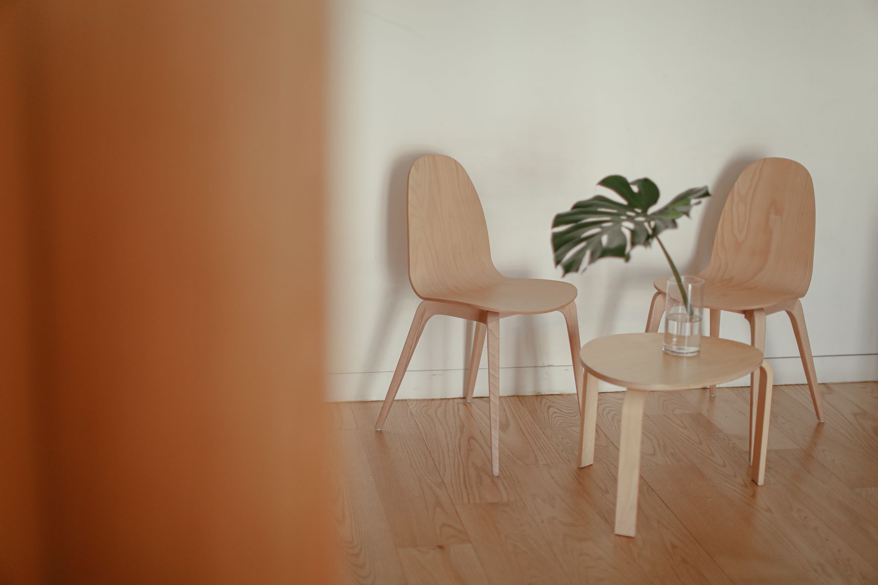 Two empty chairs prepared for a calm conversation